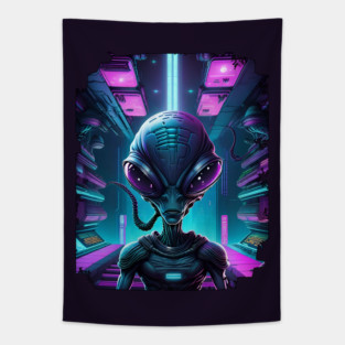Alien-Head Tapestry