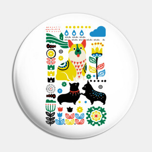 Scandinavian Corgi Pin