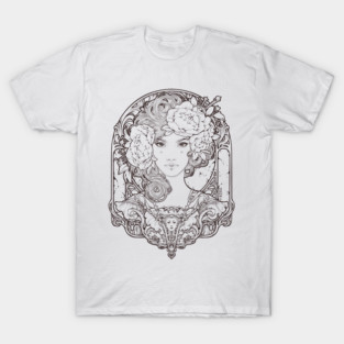 Flora Maiden (line art) T-Shirt