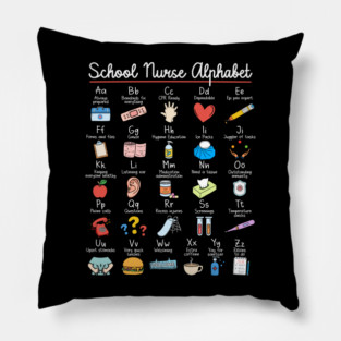 School Nurse Alphabet ABCs Pillow