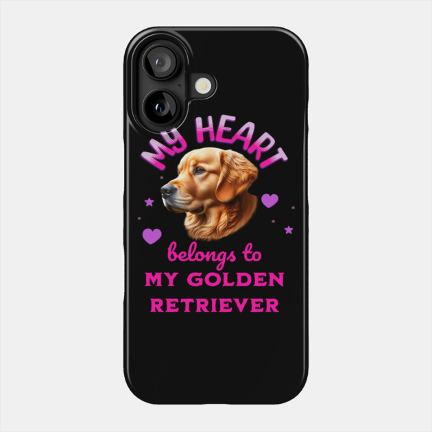 My Heart Belongs to my Golden Retriever Dog Phone Case by BirdsnStuff