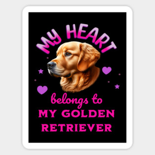 My Heart Belongs to my Golden Retriever Dog Magnet