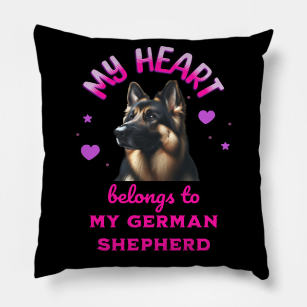 My Heart Belongs to my German Shepherd Pillow by BirdsnStuff