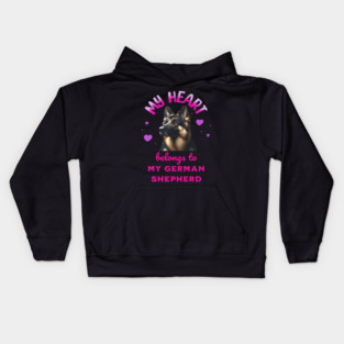 My Heart Belongs to my German Shepherd Kids Hoodie