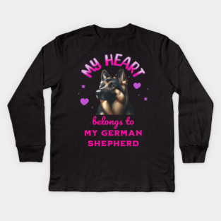My Heart Belongs to my German Shepherd Kids Long Sleeve T-Shirt