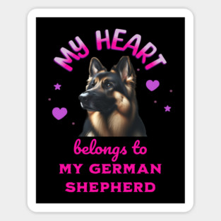 My Heart Belongs to my German Shepherd Sticker