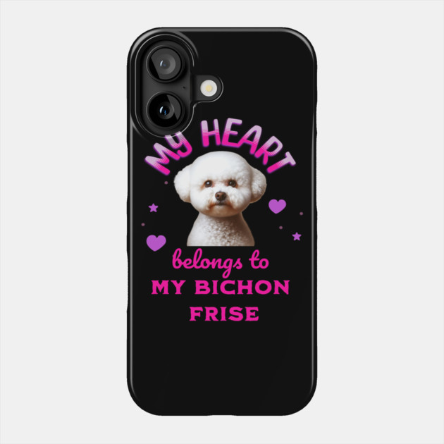 My Heart Belongs to my Bichon Frise Phone Case by BirdsnStuff