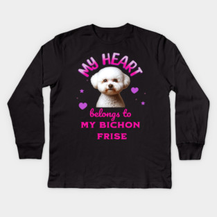 My Heart Belongs to my Bichon Frise Kids Long Sleeve T-Shirt
