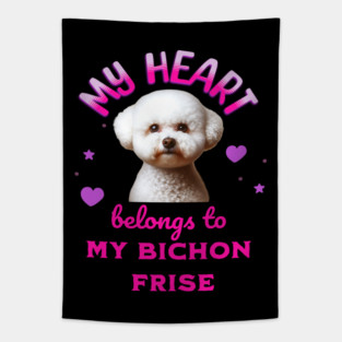 My Heart Belongs to my Bichon Frise Tapestry