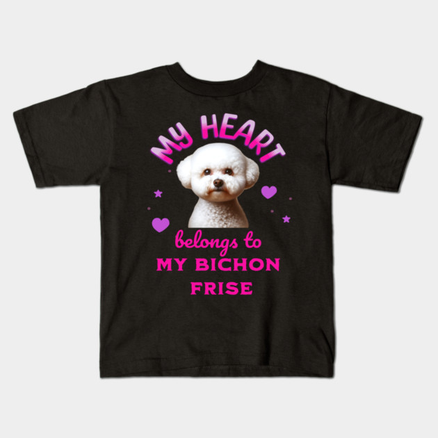 My Heart Belongs to my Bichon Frise Kids T-Shirt by BirdsnStuff
