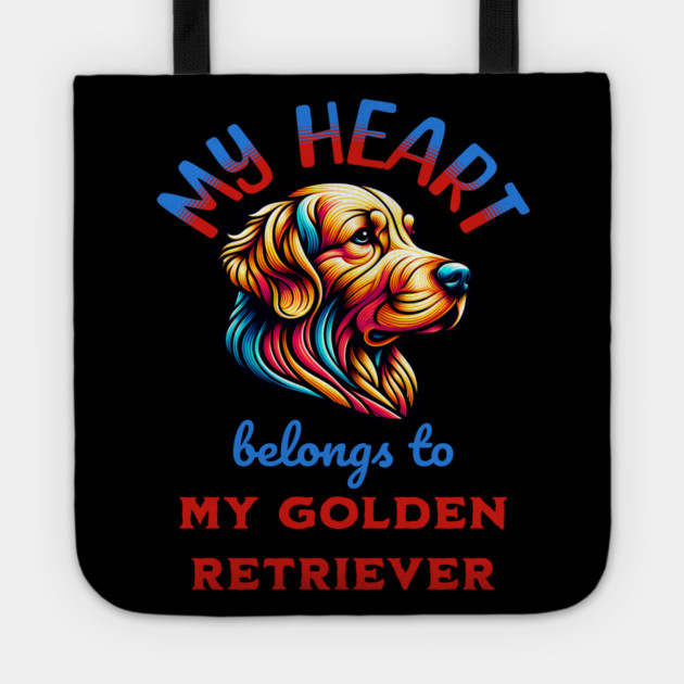 My Heart Belongs to my Golden Retriever Tote by BirdsnStuff