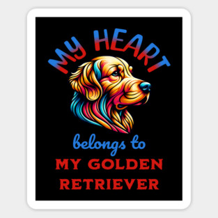 My Heart Belongs to my Golden Retriever Magnet