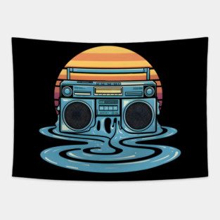 Boombox Sunset Tapestry