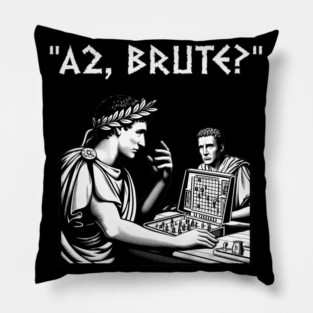 Julius Caesar and Brutus Board Game Meme Funny History Pillow