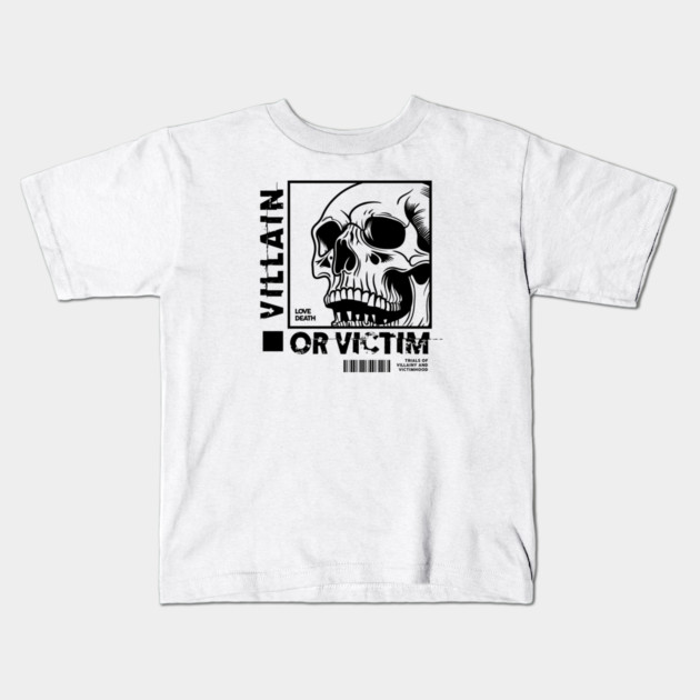 VILLAIN OR VICTIM Kids T-Shirt by artslaves