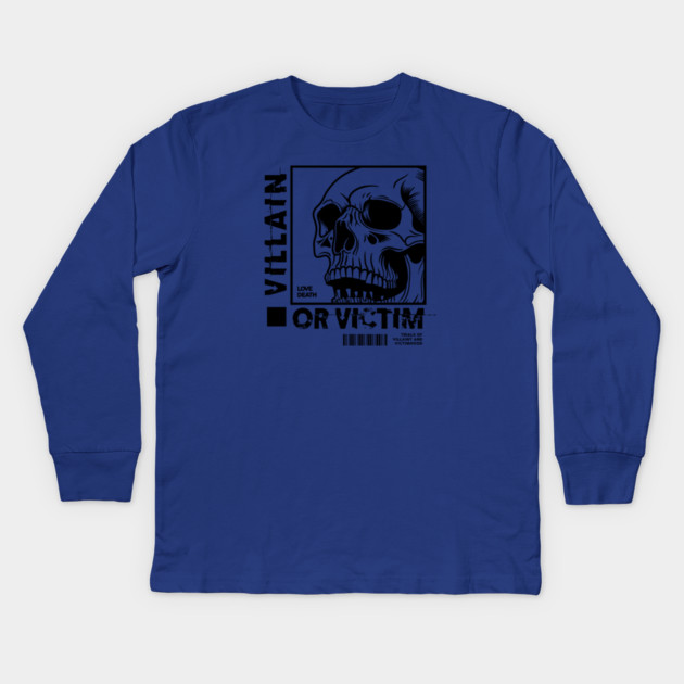 VILLAIN OR VICTIM Kids Long Sleeve T-Shirt by artslaves