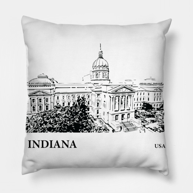 Indiana State USA Pillow by Lakeric