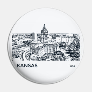 Kansas State USA Pin