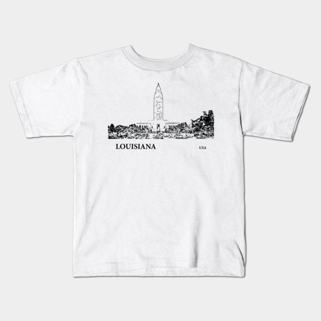 Louisiana State USA Kids T-Shirt by Lakeric