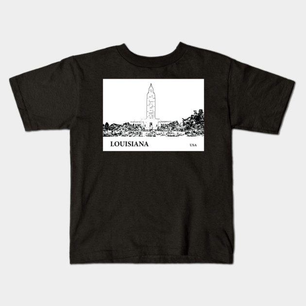 Louisiana State USA Kids T-Shirt by Lakeric