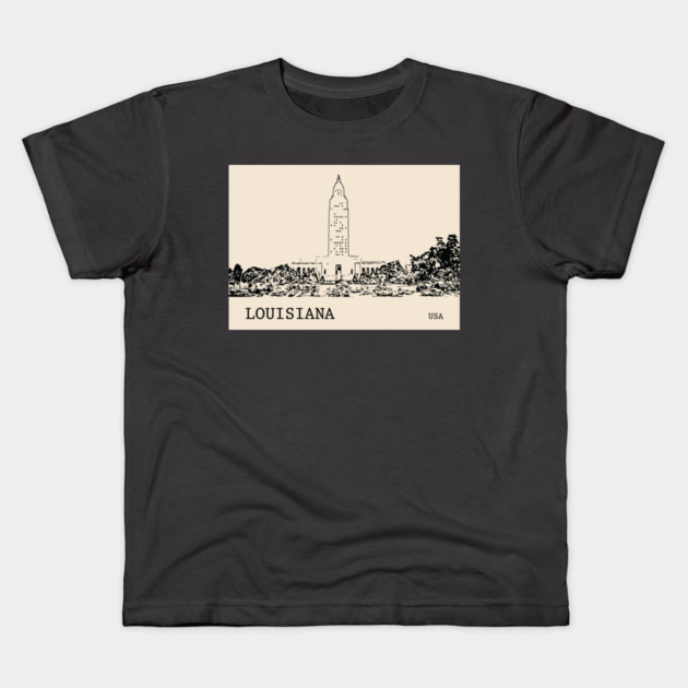Louisiana State USA Kids T-Shirt by Lakeric