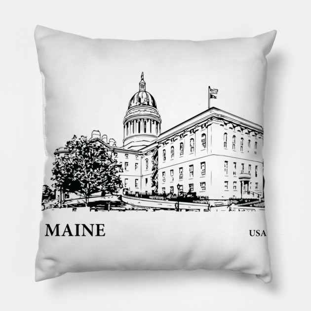 Maine State USA Pillow by Lakeric