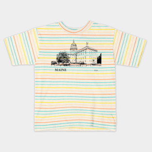 Maine State USA Kids T-Shirt