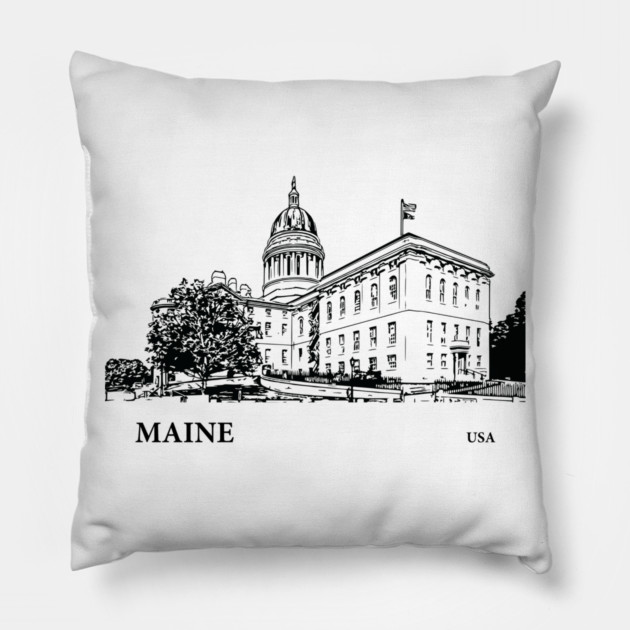 Maine State USA Pillow by Lakeric