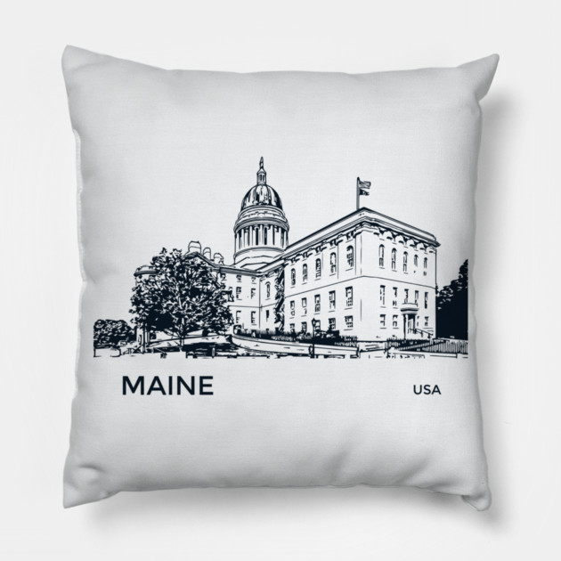 Maine State USA Pillow by Lakeric