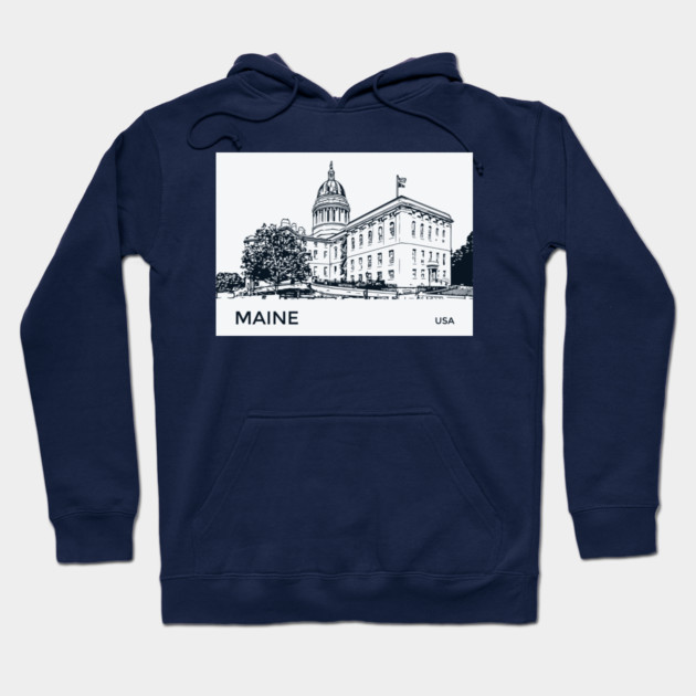 Maine State USA Hoodie by Lakeric