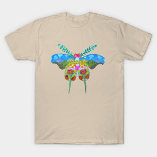 Poppies and Blue Sky Butterfly Karen Payton Art T-Shirt