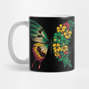 Butterfly Juneteenth Rasta Reggae Jamaica Women Girls Cute Mug