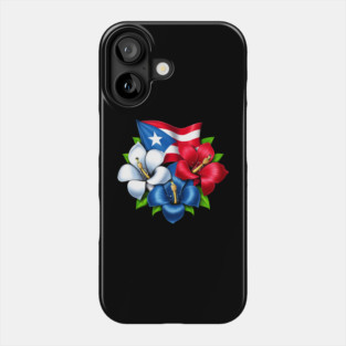 Puerto Rico Flowers Flag Phone Case