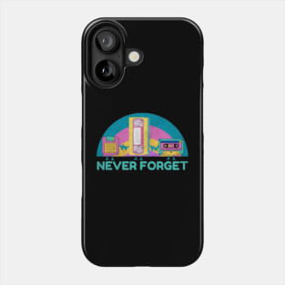 Never Forget VHS Cassette Floppy Disk Phone Case
