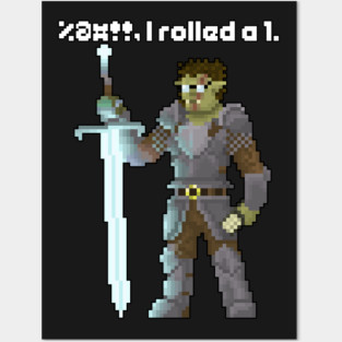 Mortander - Half-Orc Warrior with Bad Dice! Posters and Art