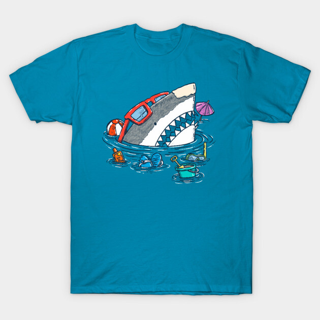 Beach Party Shark T-Shirt by nickv47