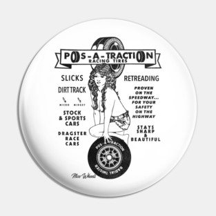 Defunct Pos-A-Traction Car Racing Tires Pin
