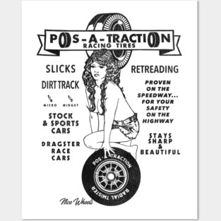 Defunct Pos-A-Traction Car Racing Tires Posters and Art