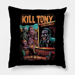 Kill Tony Live Comedy Podcast Evil Cartoon Design - Dark Humor Art Pillow