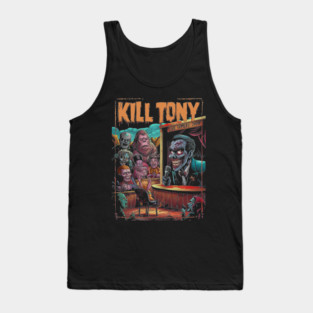 Kill Tony Live Comedy Podcast Evil Cartoon Design - Dark Humor Art Tank Top