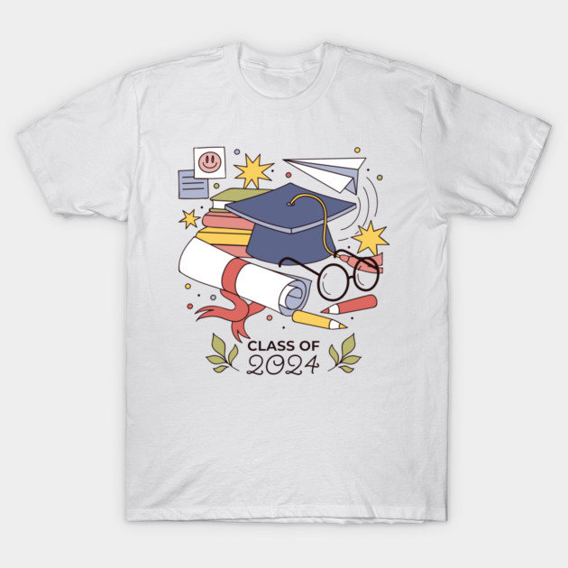 Class of 2024 - Happy Graduation Day Celebration T-Shirt by Clumsy Entrepreneur