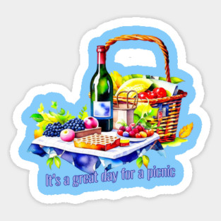 Great Day for Picnic Watercolor Sticker