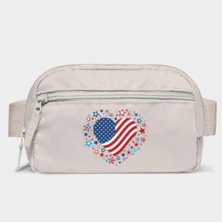 4th of July Heart Flag Bag