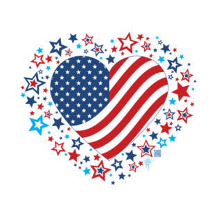 4th of July Heart Flag T-Shirt