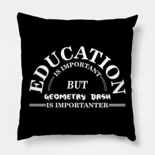 White Education geometry dash Pillow