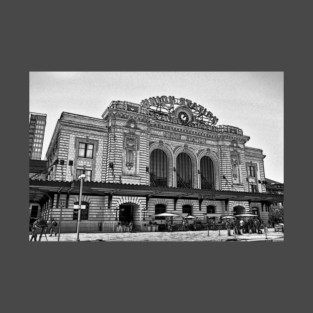 Denver Union Station Sketched In B&W T-Shirt