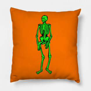 Green Skeleton Pillow