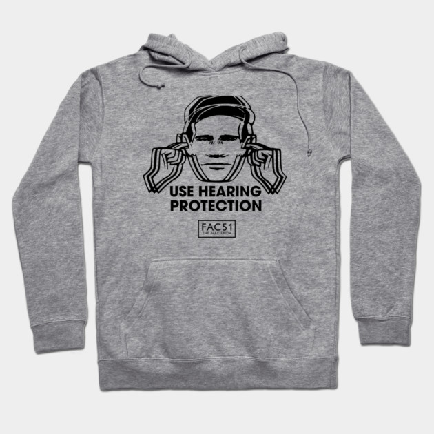 Use Hearing Protection Factory Records Hoodie by Timeless Chaos