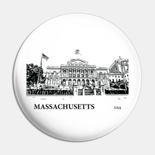 Massachusetts State USA Pin