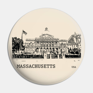 Massachusetts State USA Pin